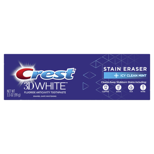 crest 3d white stain eraser whitening toothpaste icy clean